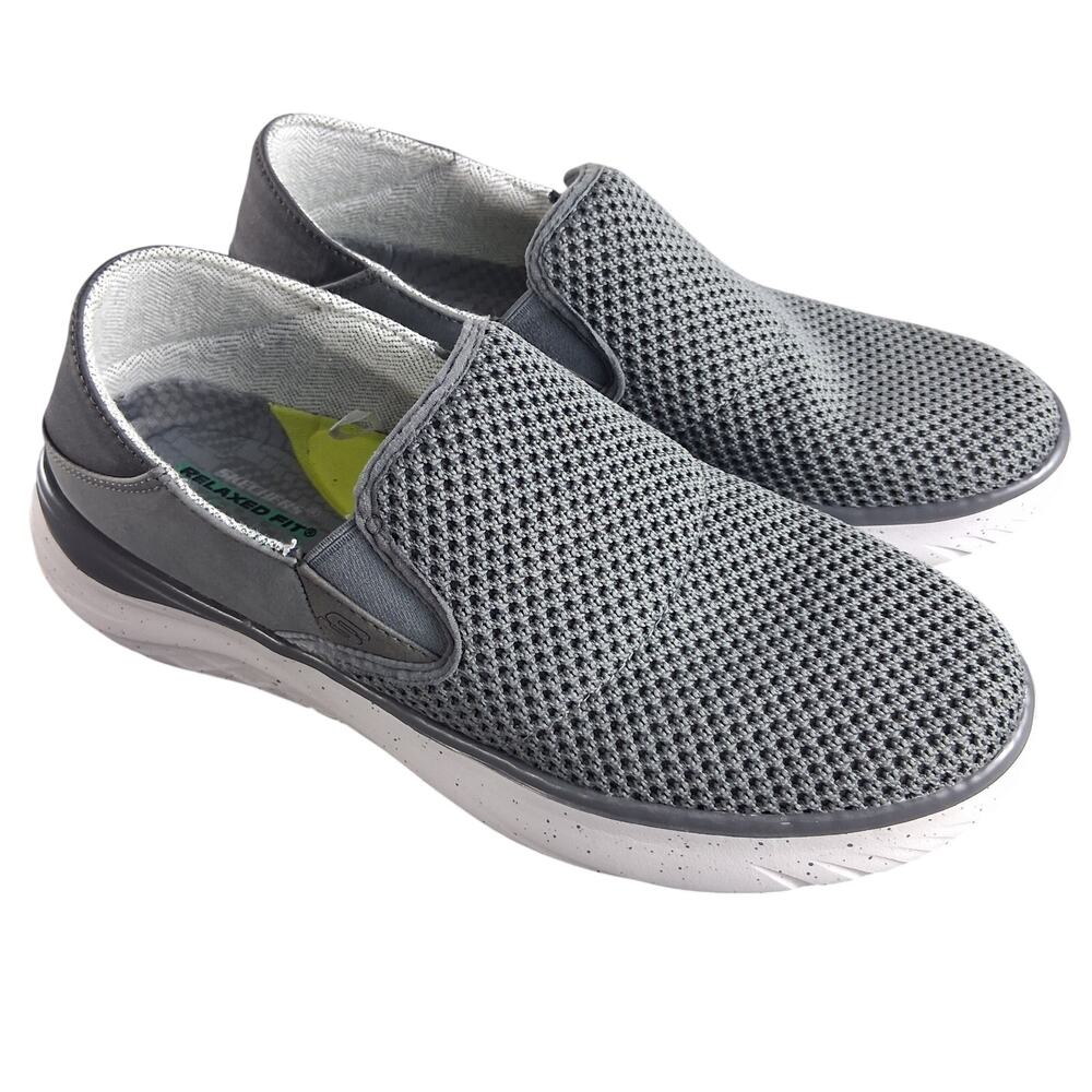 Skechers Relaxed Fit Air-Cooled Memory Foam Slip-On Gray Men's 10